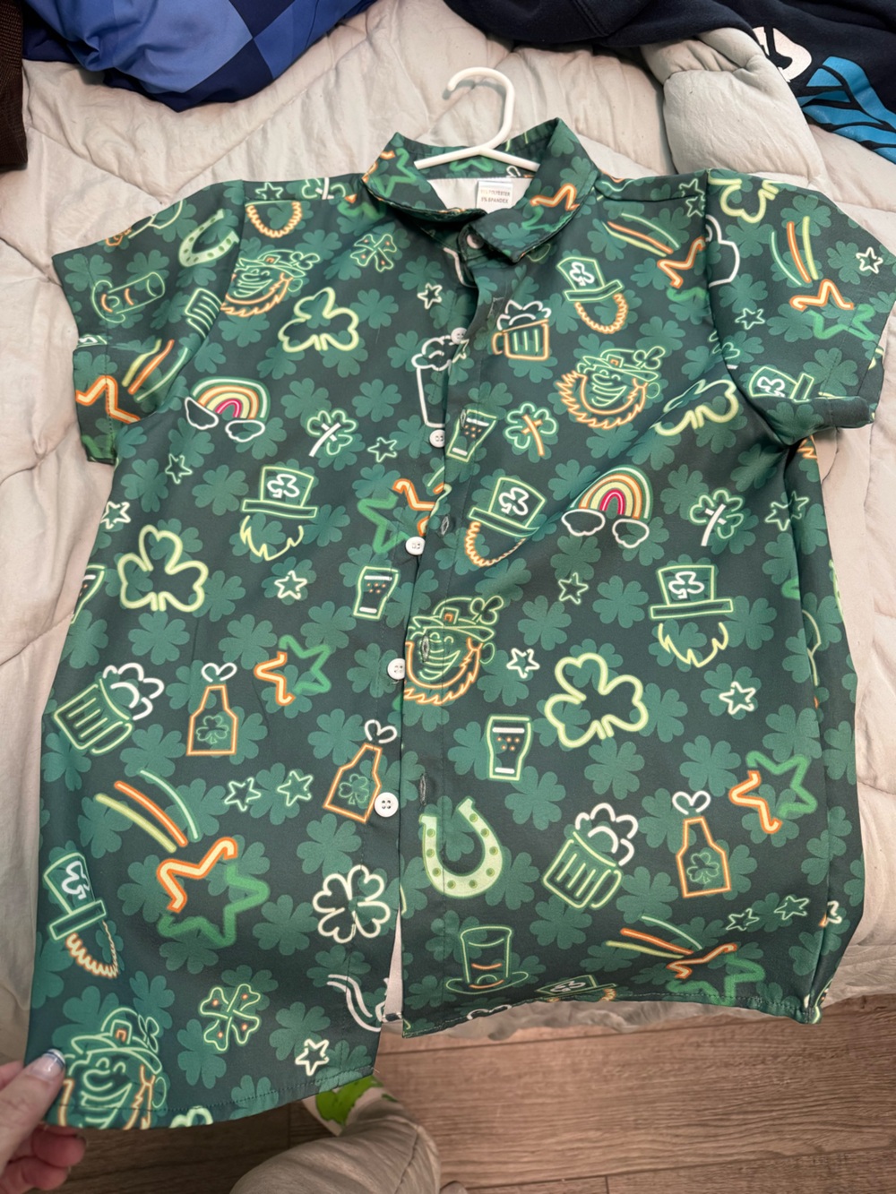 Kids Green St. Patrick's Day Shamrock Print Bottoms